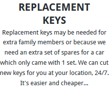 Replacement Keys Wakefield